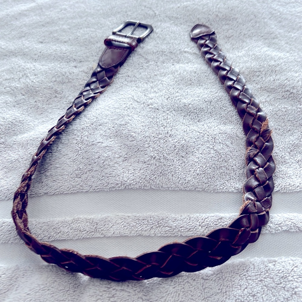 Boys Lands End Kids Braided Leather Belt, Size Kids M (24-26)